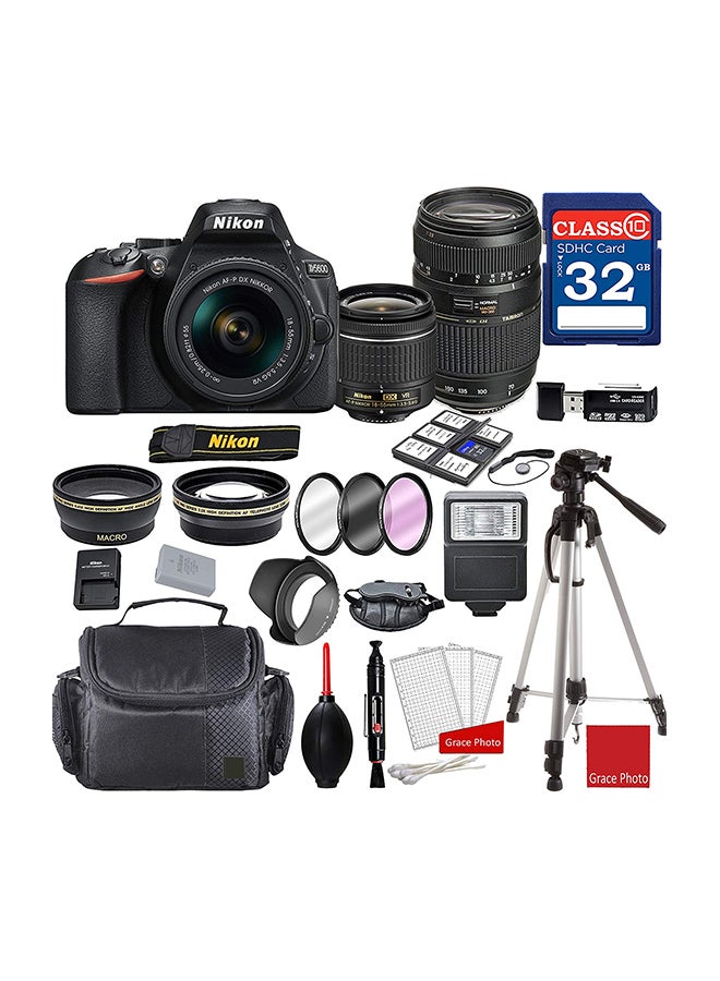 Compare D5600 Dslr With AfP Dx Nikkor 1855Mm F3.55.6G Vr Lens + Tamron 70300Mm F45.6 Di Ld Macro Autofocus 24.2Mp,BuiltIn WiFi, Nfc,tooth And Accessory Bundle at KSA Price