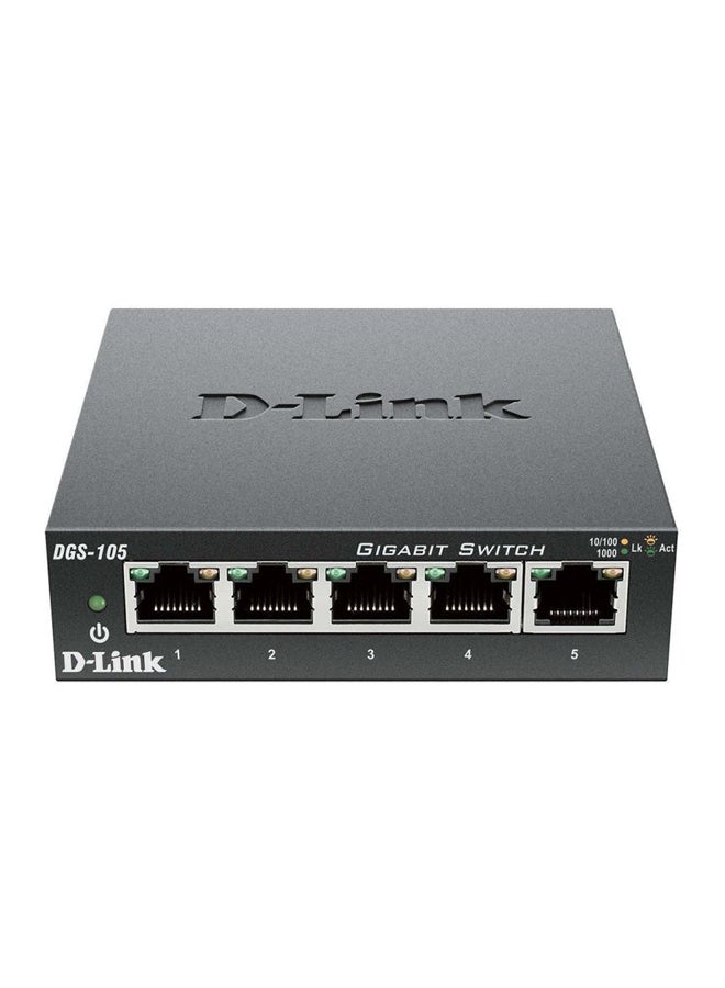 DGS-105 5-Port Gigabit Unmanaged Desktop Switch Black