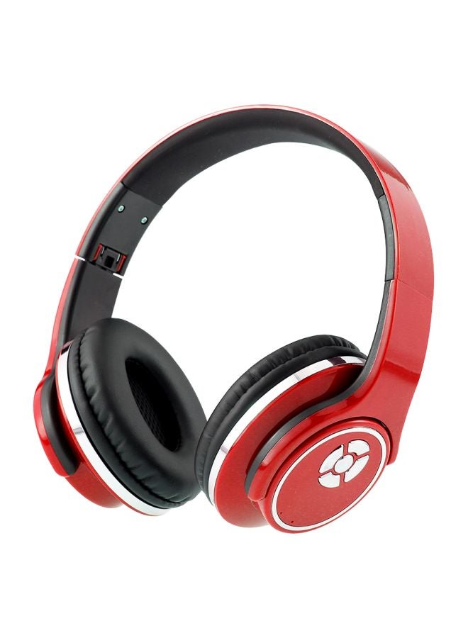 Bluetooth On-Ear Stereo Headphones With Mic Red/Black