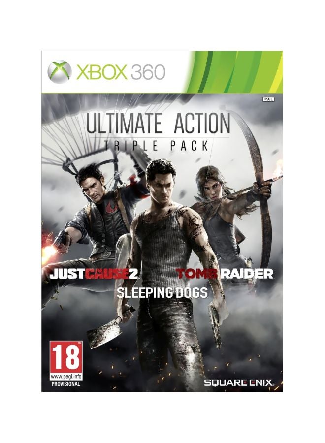 Compare Ultimate Action Triple Pack: Just Cause 2 + Sleeping Dogs + Tomb Raider  adventure  xbox_360 at KSA Price