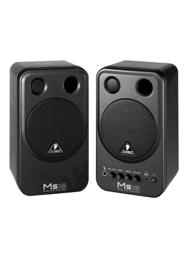 2-Piece Digital Monitor Speaker Set MS16PAIR Black