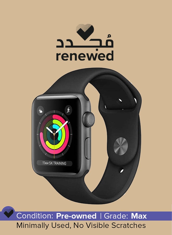 Compare Renewed  Watch Series 342mm GPS Space Gray Aluminum Case with Sport Band Black at KSA Price