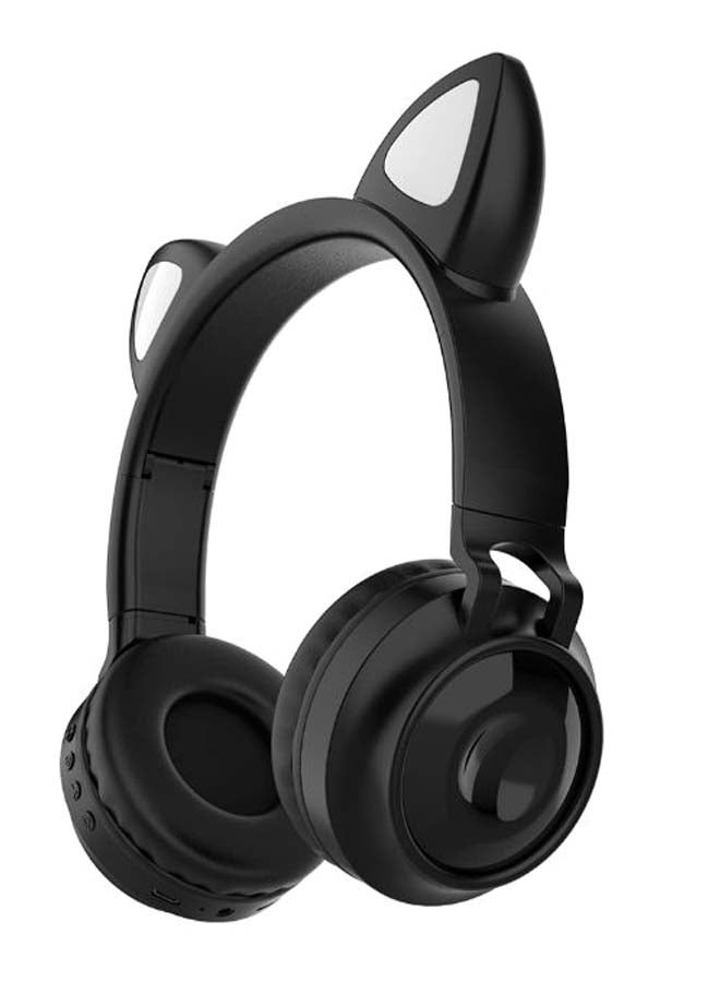 Compare Glowing Cat Ear Bluetooth Wireless OnEar Headphones With Microphone BlackWhite at KSA Price