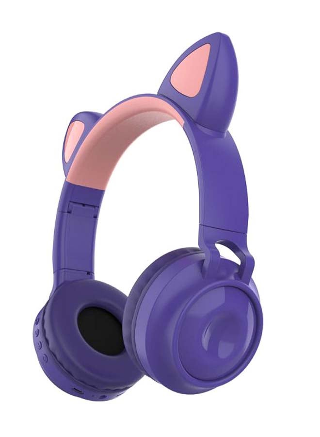 Compare Glowing Cat Ear Bluetooth Wireless OnEar Headphones With Microphone PurplePink at KSA Price
