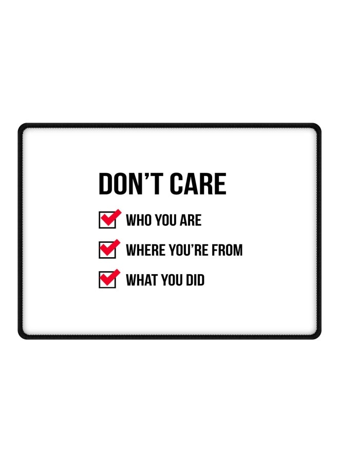 Compare Dont Care Printed Gaming Mousepad WhiteBlackRed at KSA Price