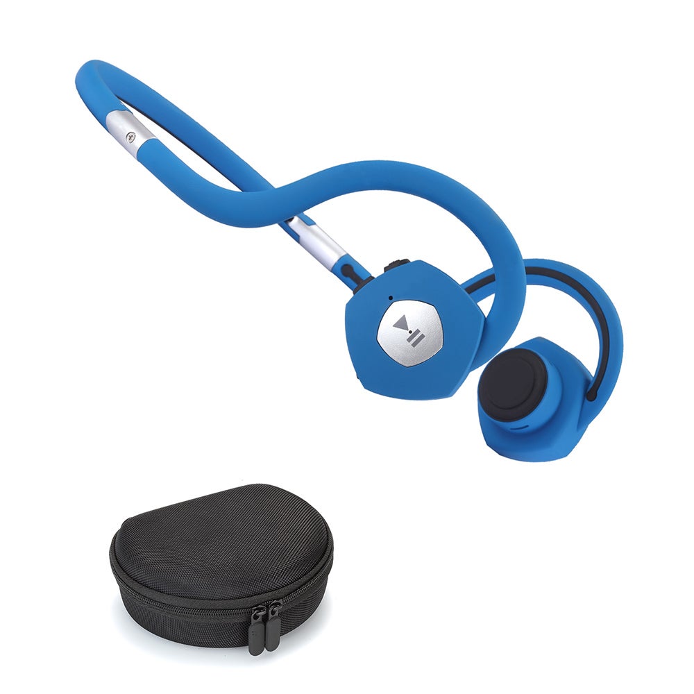 Wireless Bone On-Ear Neckband Headphones Blue