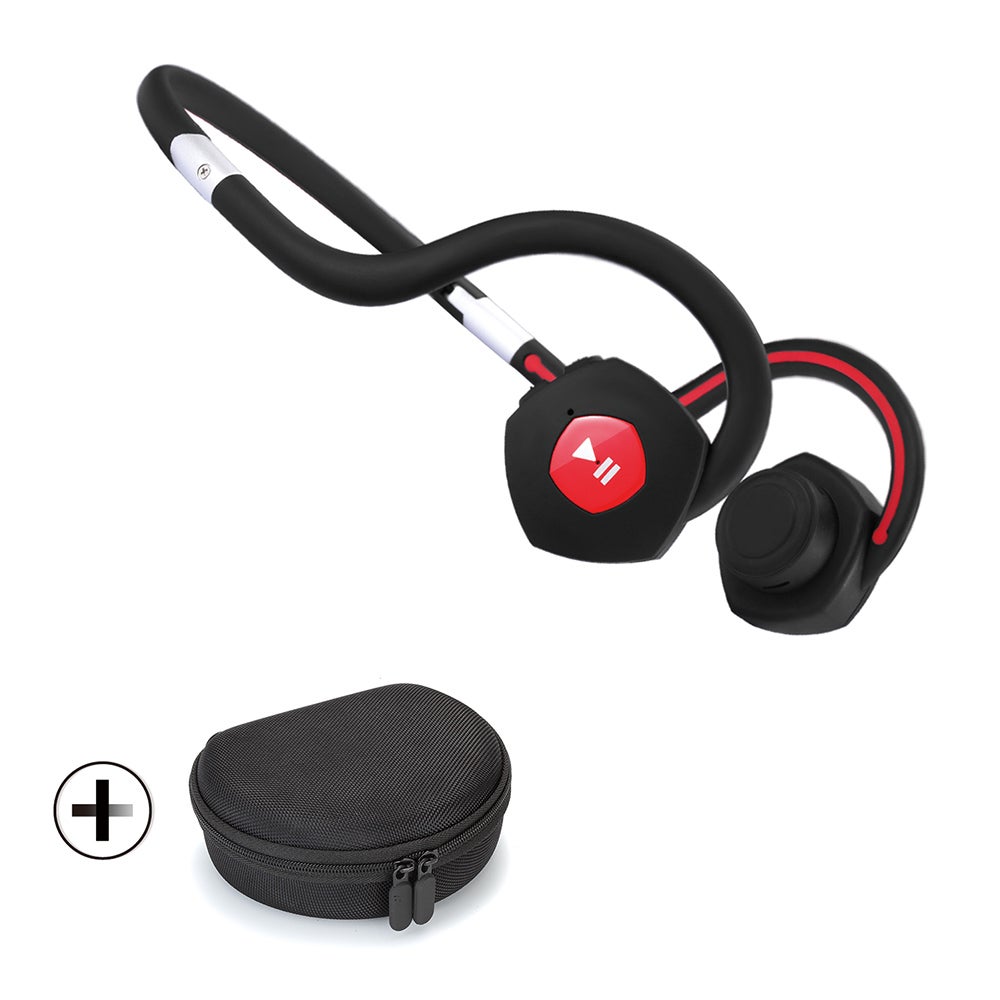 Wireless Bone On-Ear Neckband Headphones Black