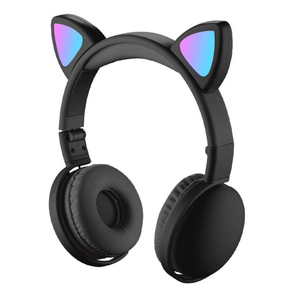Compare LED Cat Ear Wireless OnEar Earphones Black at KSA Price