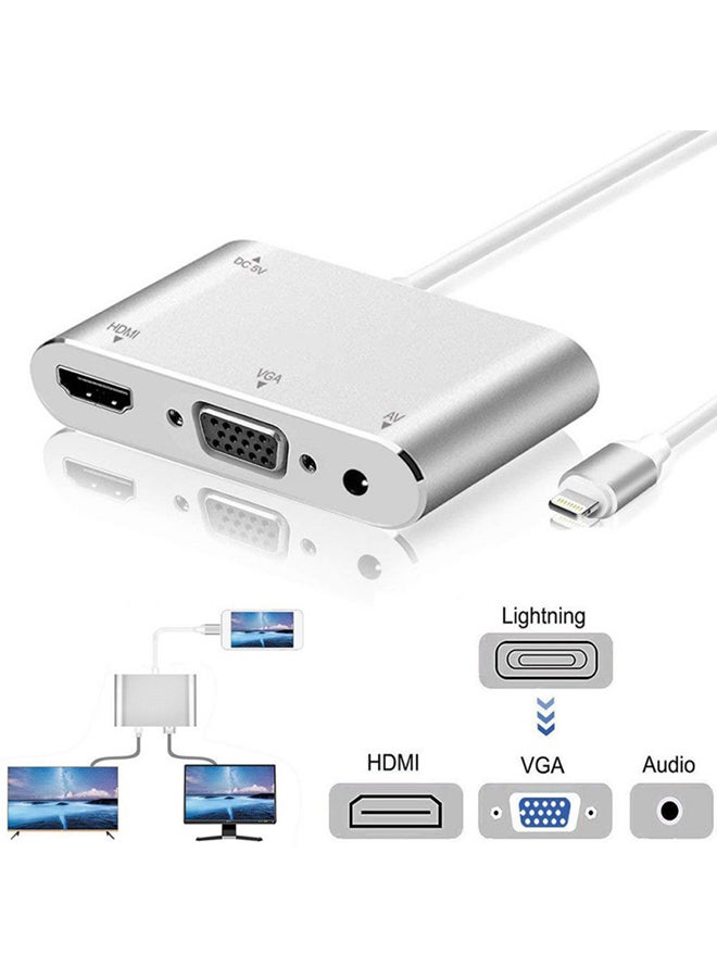 Compare For Apple Interface to HDMI VGA Jack Audio TV Adapter Cable Converter for iPhone X iPhone 8 7 7 Plus 6 6S iPad Series at KSA Price