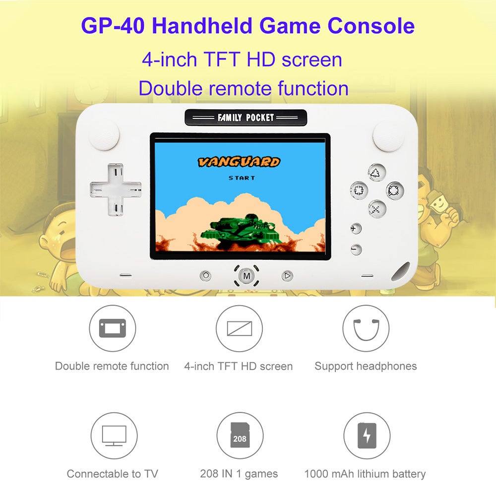 GP40 Nostalgic Built-In 208 NES Games 4.0…