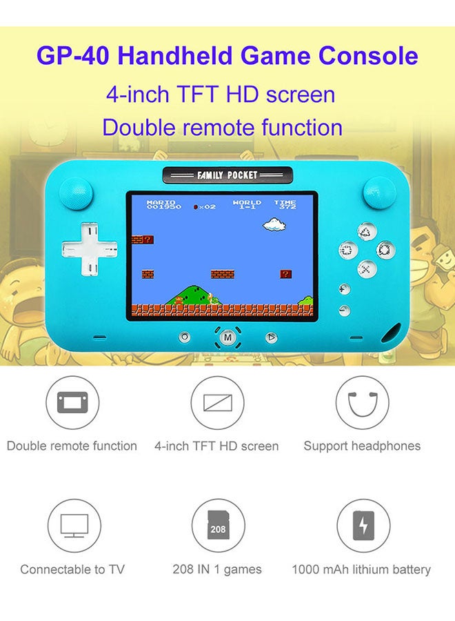 Compare GP40 Nostalgic BuiltIn 208 NES Games 4.0 Inch TFT HD Screen Handheld Joystick Game Console at KSA Price