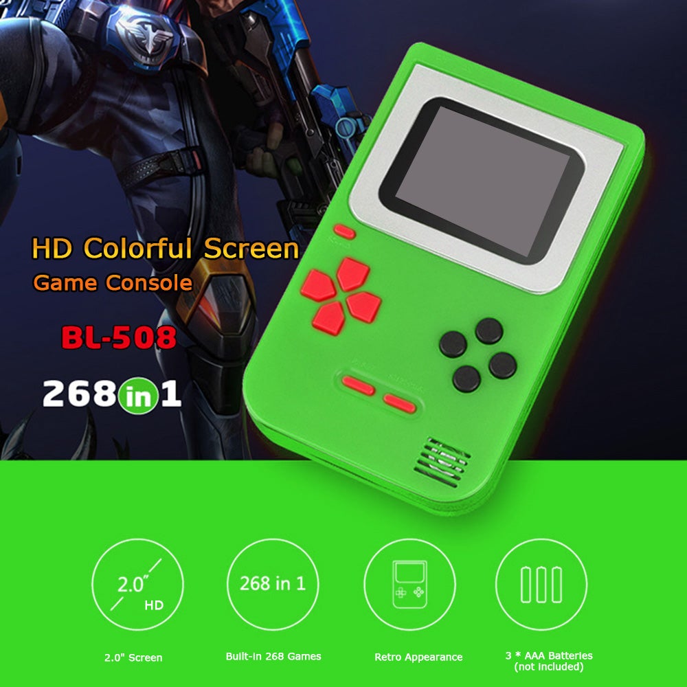 2 Inch Build-In 268 Retro Handheld Game Console