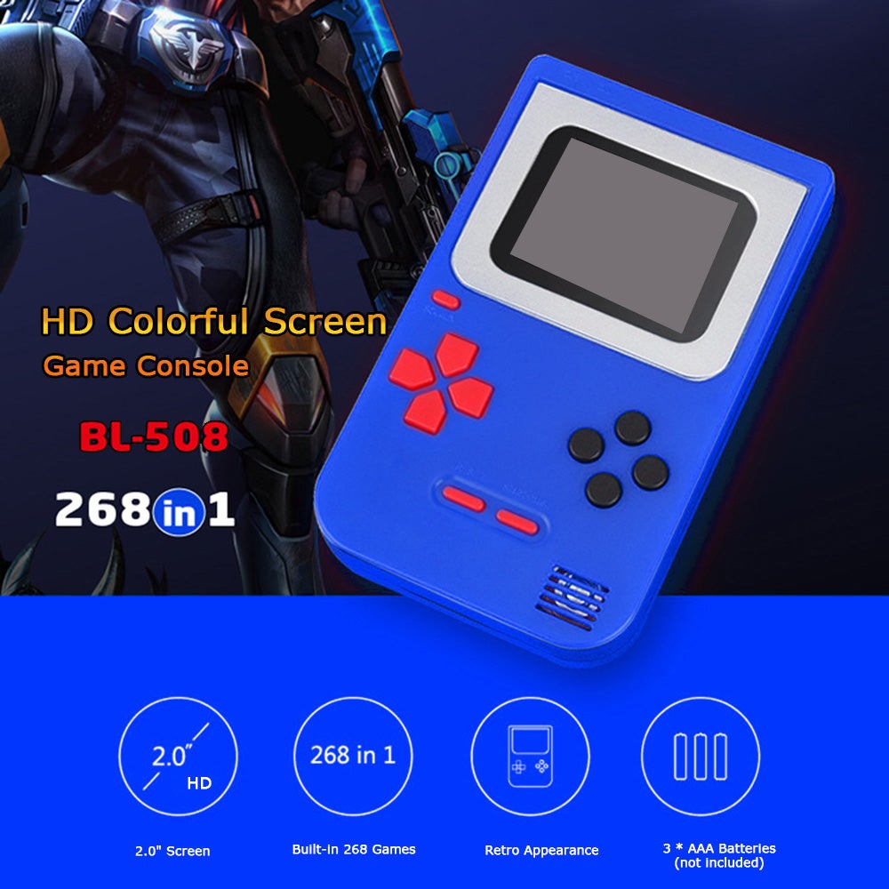 2 Inch Build-In 268 Retro Handheld Game Console