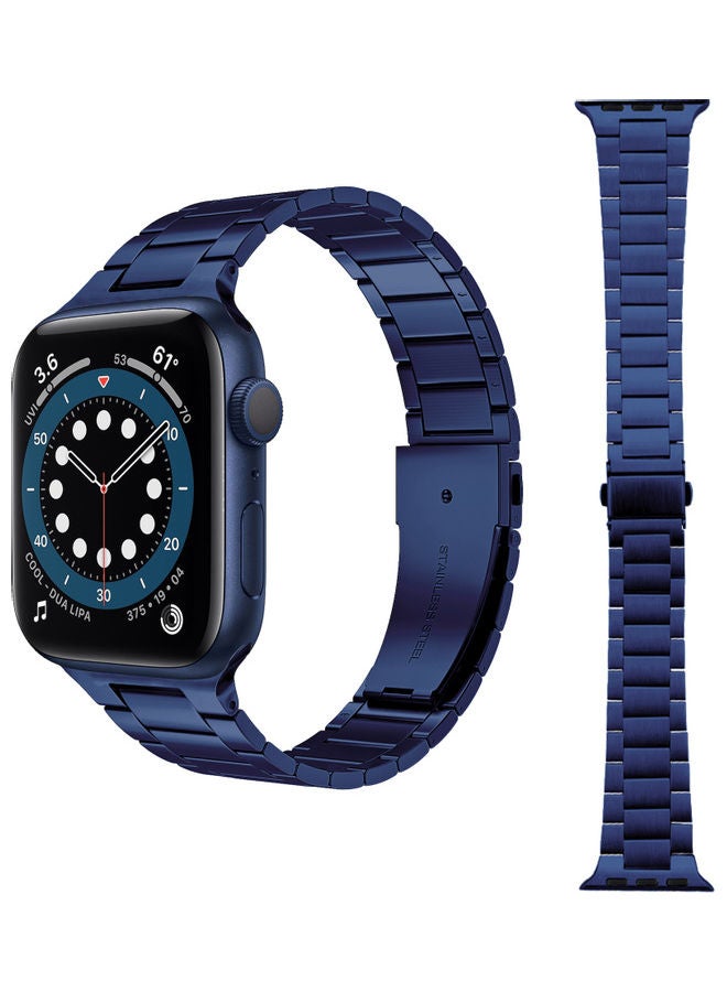 Compare Replacement Band For Apple Watch Series 123456SE 3840mm Dark Blue at KSA Price