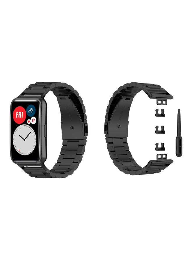 Compare Stainless Steel Replacement Band For Huawei Watch Fit Black at KSA Price