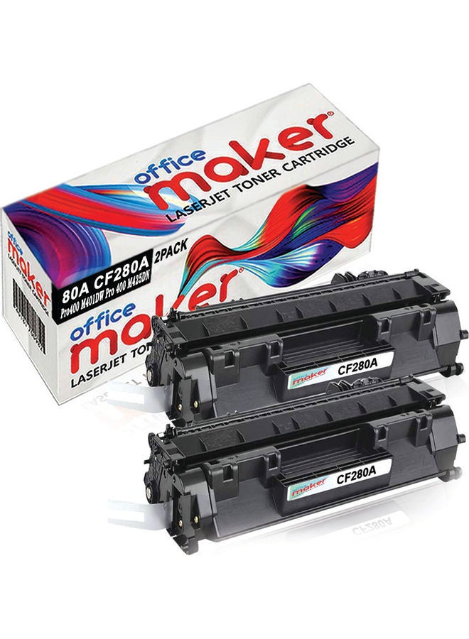 Compare 2Pack Laserjet Toner Cartridge for 80A CF280A Printer Black at KSA Price