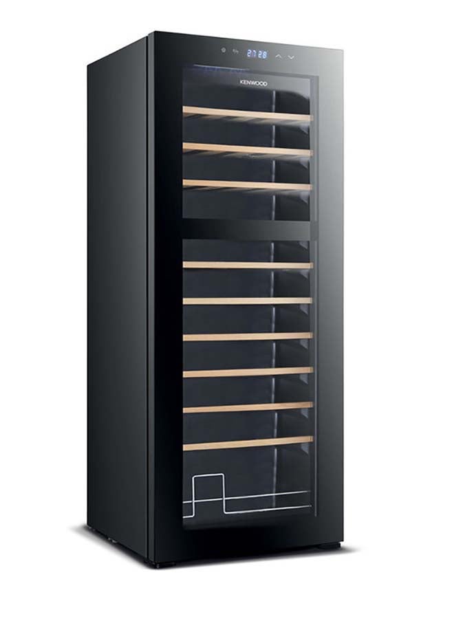 Compare Beverage Cooler 55 Bottles Wine Cooler With Dual Temperature Zone, Double Glass Door, Blue Light, Smart Temperature Control 55 L 85 W BCW55.000BK Black at KSA Price