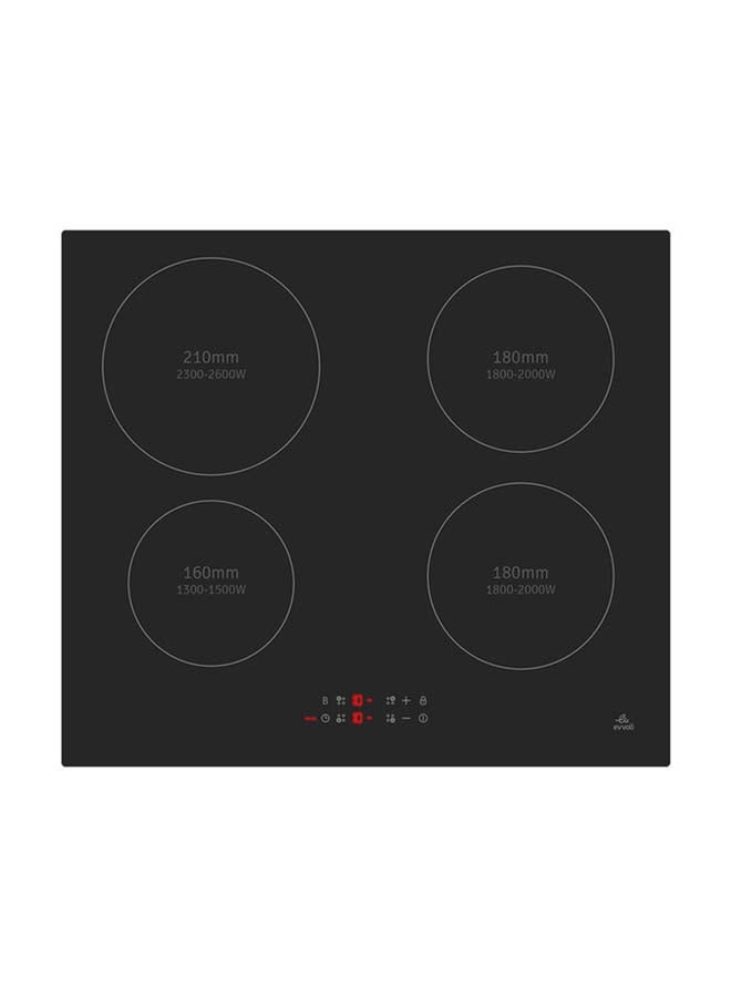Compare BulitIn Induction Hob 4 Burners Soft Touch Control With 9 Stage Power Setting And Saftey Switch 7200 W EVBIIH604B Black at KSA Price