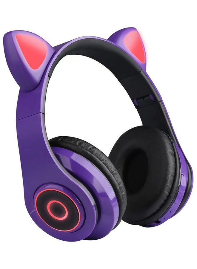Cat Design On-Ear Bluetooth Headphones With Mic…