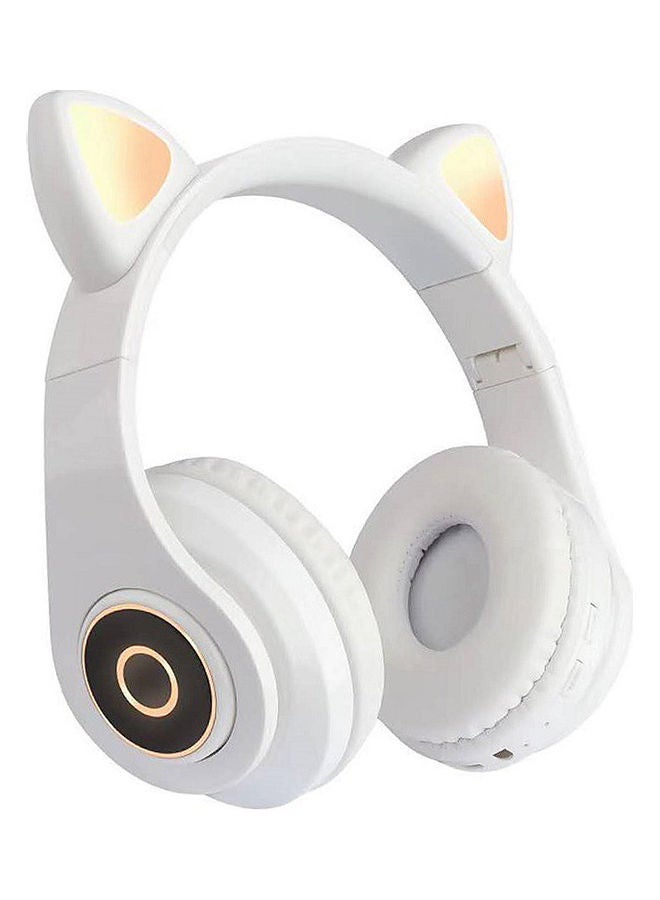 Cat Design On-Ear Bluetooth Headphones With Mic…