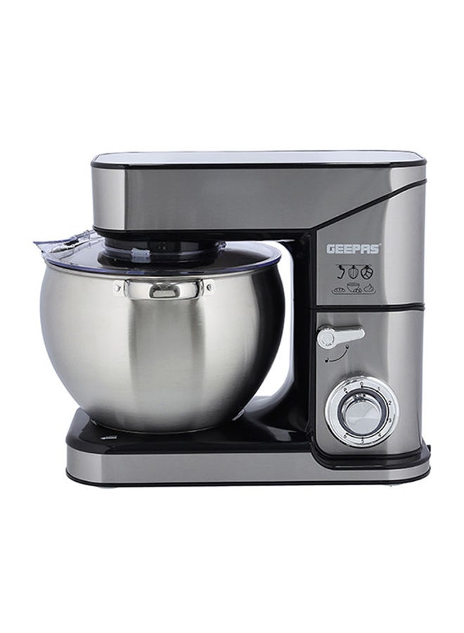 Compare Kitchen Machine with Whisk, Beater & Dough Hook| 10L Stainless Steel Removable Bowl with Transparent Lid | Tilt Head Electric Mixer with 6 Speed & Pulse Function 10.0 L 2000.0 W GSM43041 Silver at KSA Price