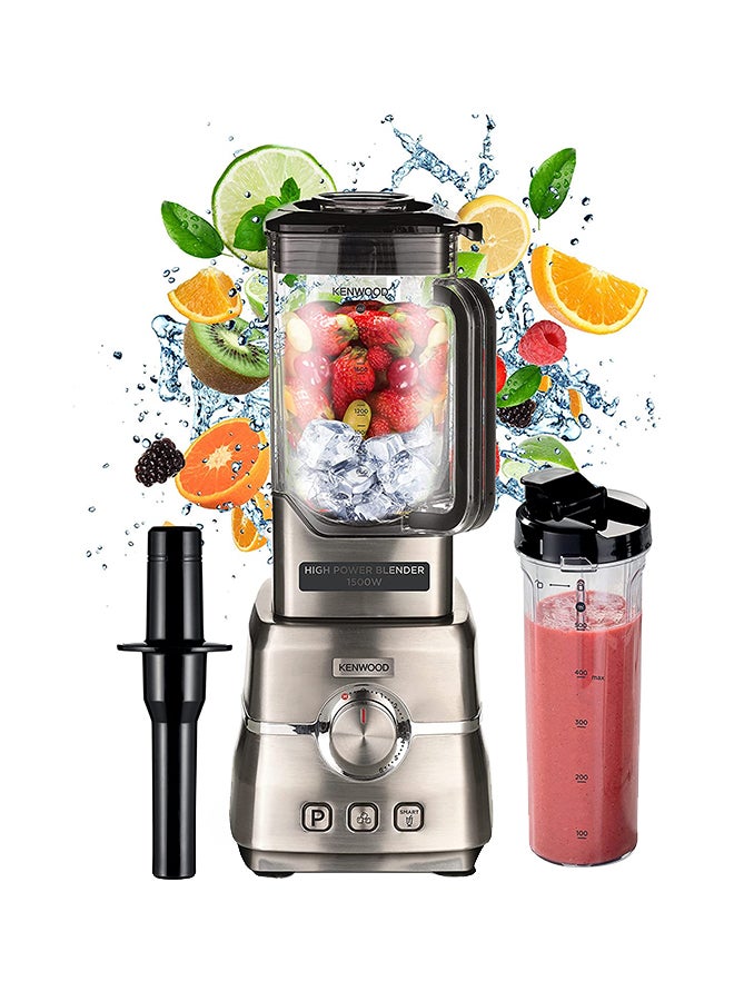 Compare Premium Power Blender Smoothie Maker With Tritan Jar,  Smoothie 2Go Bottle & Lid, Blender TamperFood Presser, 6 Speed+3 Preset Programs, Ice Crush Function 3 L 1500 W BLM91.640SS silver at KSA Price