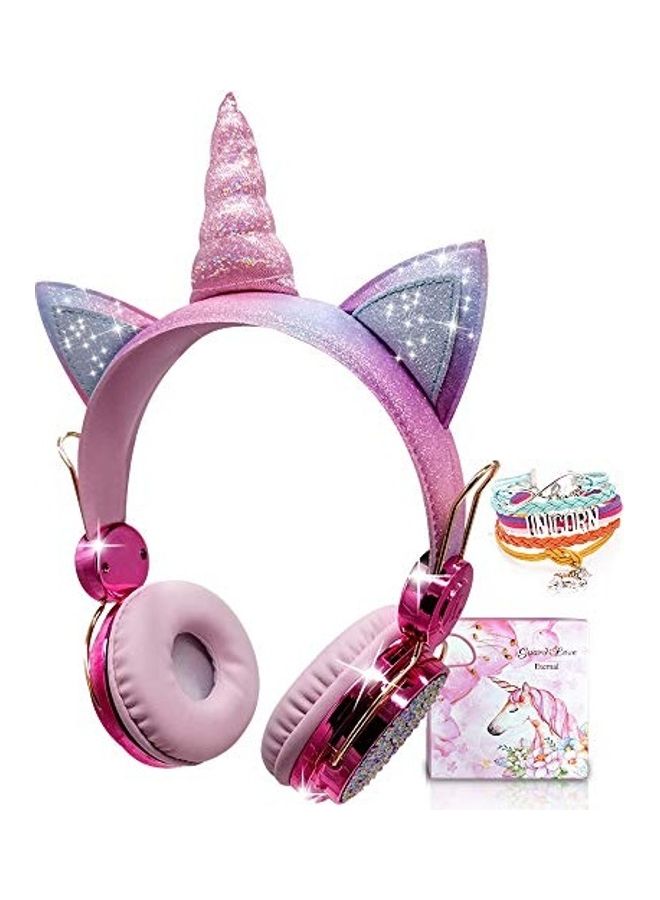 Compare Kids Headphones Wireless Headphones for Kids Unicorn Headphones for Girls Bluetooth wMicrophone Adjustable Headband, Over On Ear Headset for SchoolKindleTabletPC Online Study Pink, Wireless Pink at KSA Price