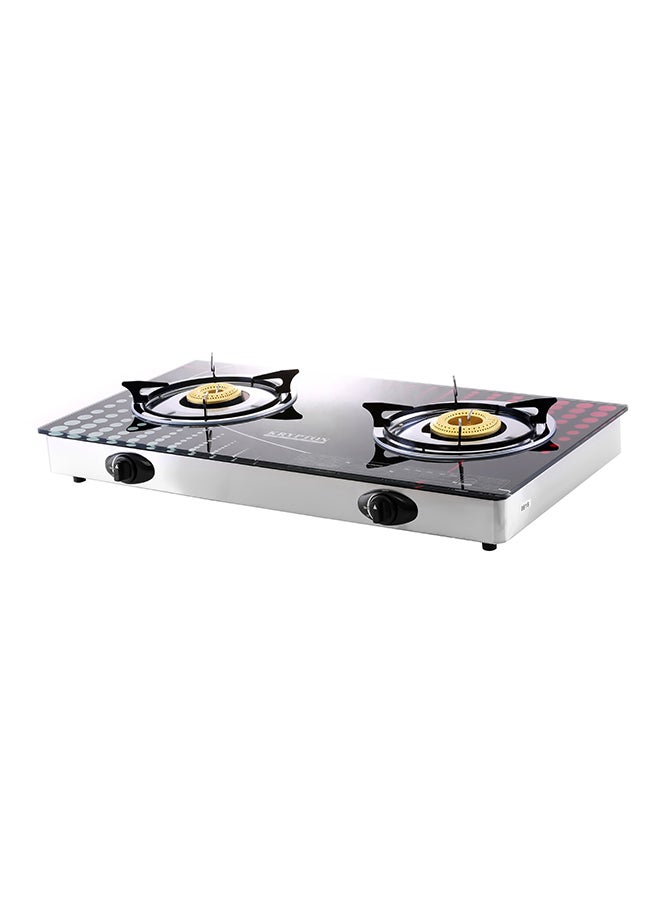 2 Burner Tempered Glass Gas Stove KNGC6348 Black/Silver