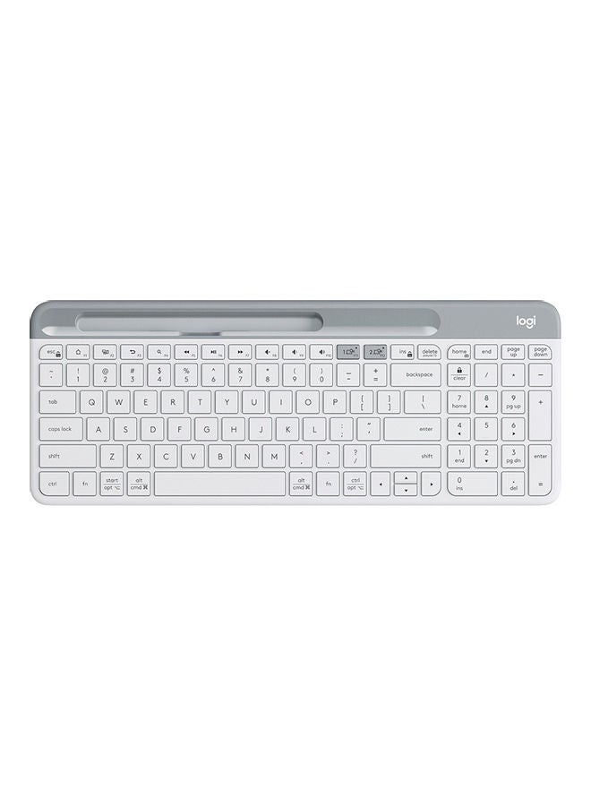 Compare K580 Slim MultiDevice Wireless Keyboard  BluetoothReceiver, Compact, Easy Switch, 24 Month Battery, WindowsMac, Desktop, Tablet, Smartphone, Laptop Compatible, Arabic Keyboard White at KSA Price