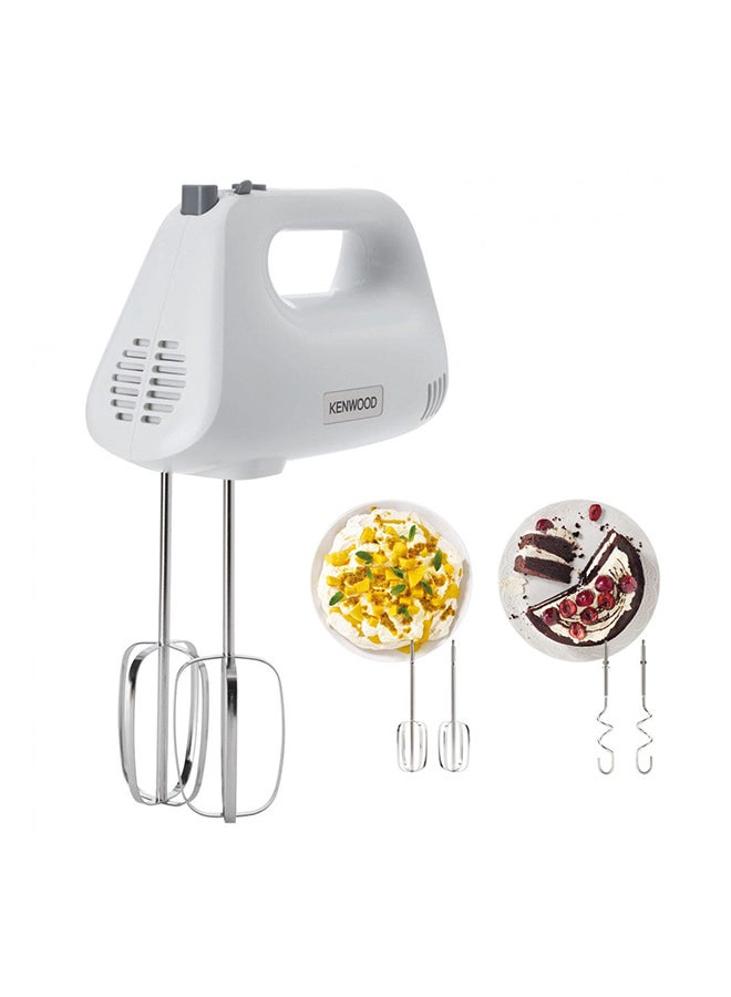 Compare Hand Mixer Electric Whisk With 5 Speeds + Turbo Button, Twin Stainless Steel Kneader And Beater For Mixing, Whipping, Whisking, Kneading 0 L 450 W HMP30.A0WH White at KSA Price