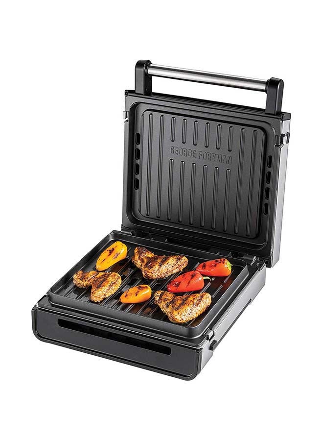 Compare Smokeless NonStick Electric Grill, Indoor BBQ and Griddle Hot Plate with Builtin Drip Tray, Stainless Steel 1500 W RHB28000 Silver at KSA Price