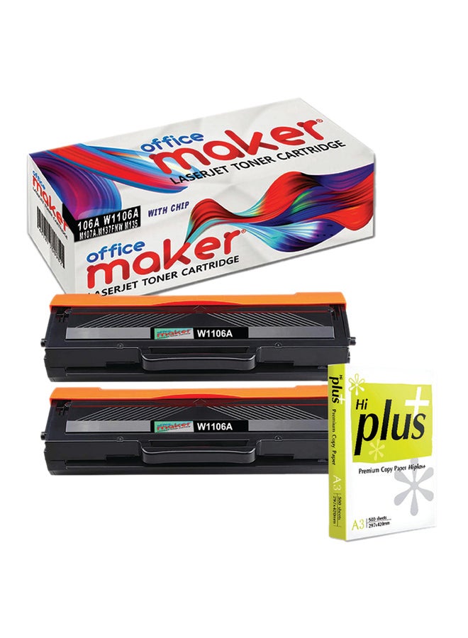 Compare 2Piece Toner Replacement For HP 106A Black at KSA Price