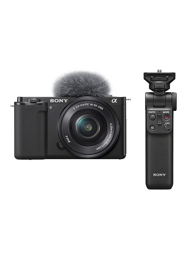 Compare Alpha ZVE10L Interchangeable Lens Vlog Digital Camera with 1650 mm Lens and Free Wireless Grip with remote control and tripod feature, 24.2MP, Black at KSA Price