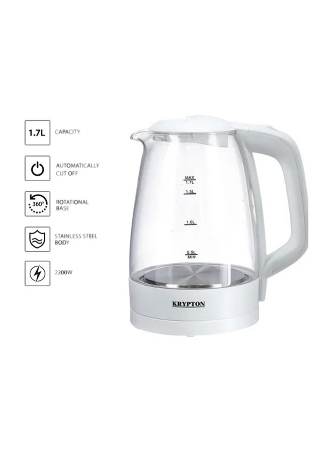Compare Electric Glass Kettle,360Degree Rotational Base 1.7 L 2200 W KNK5276 Clear at KSA Price