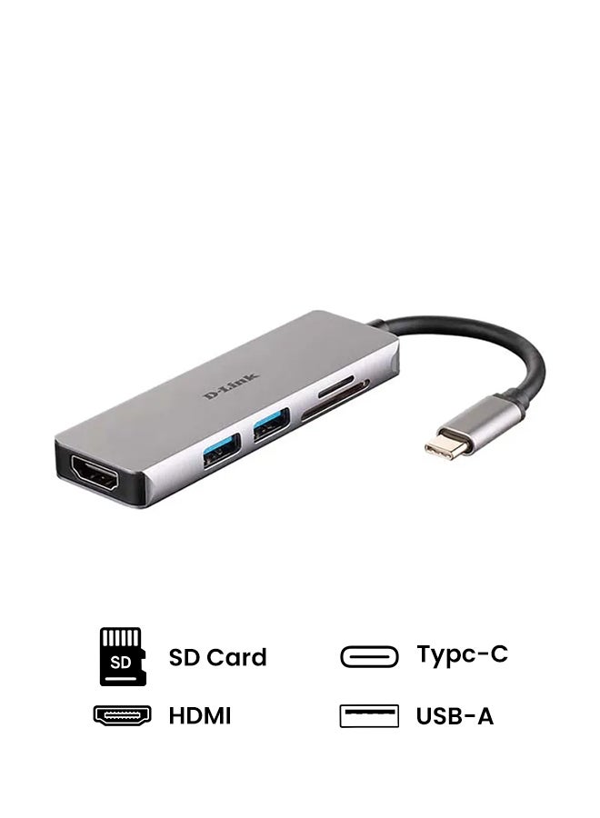 Compare 5in1 USBC Hub With HDMI And Micro SD Card Reader DUBM530 grey at KSA Price