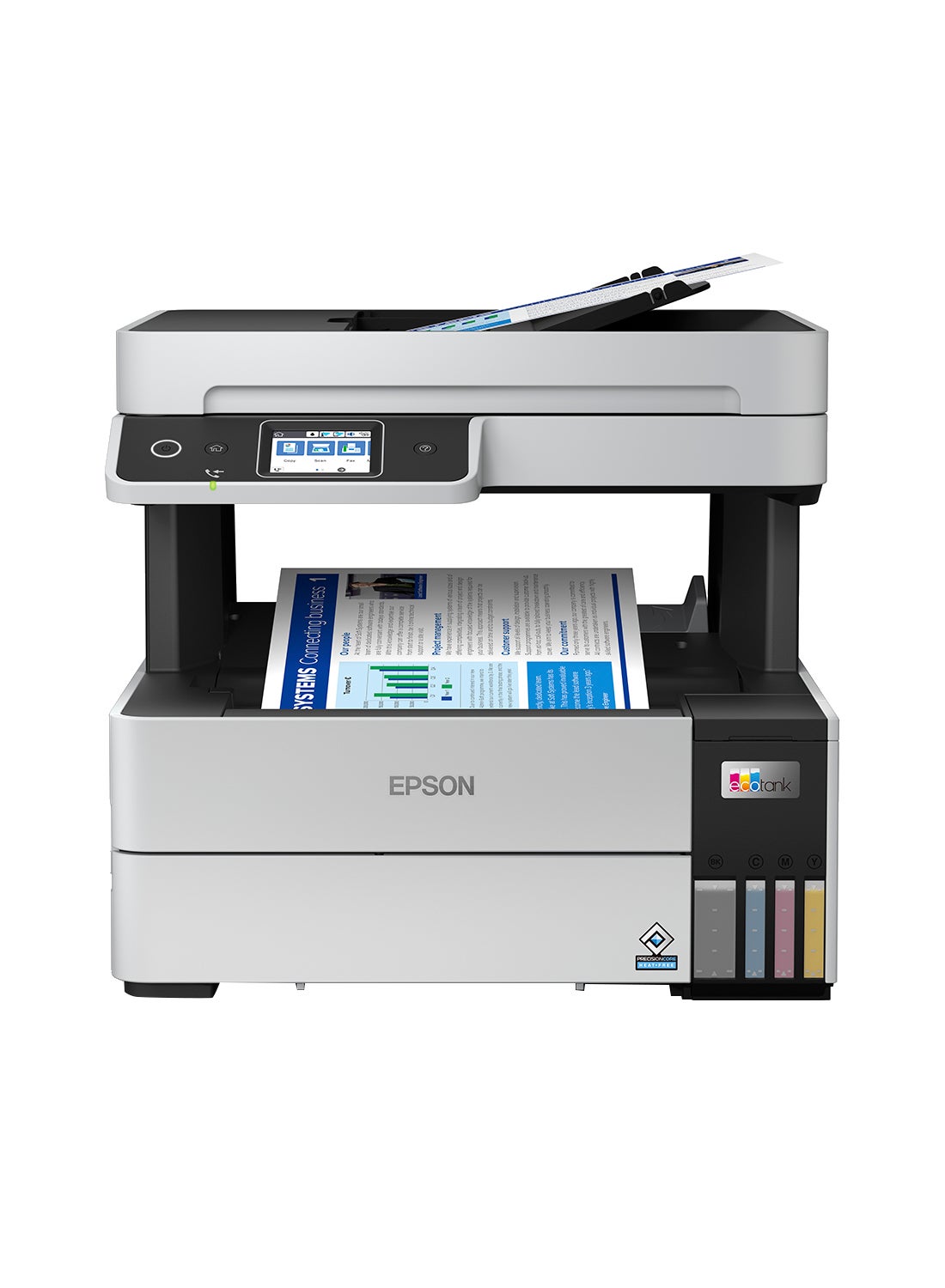 Compare EcoTank L6490 AllinOne Printer – PrecisionCore, 17 ppm Mono, 9.5 ppm Color, 250Sheet Tray, 35Sheet ADF, Duplex, WiFi, Ethernet, Mobile Printing, 13,300 Black & 5,200 Color Page Yield, Fax, Scan, Copy, LowCost Ink System, Ideal for Small Offices at KSA Price