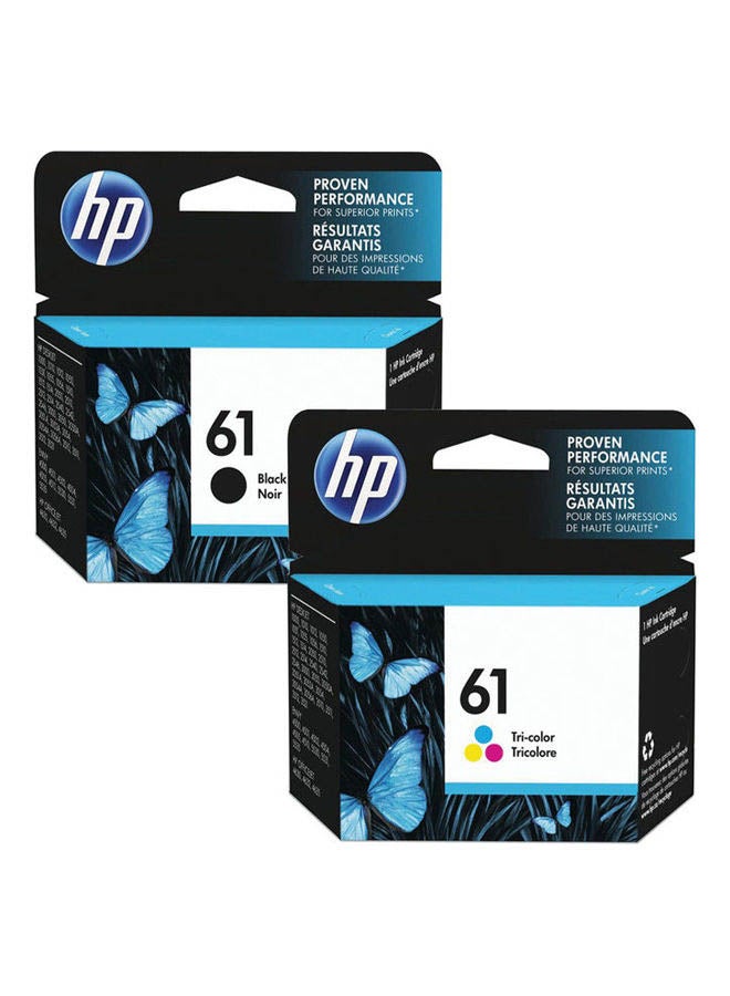 Pack Of 2 61 Ink Cartridges Black/Tri-colour