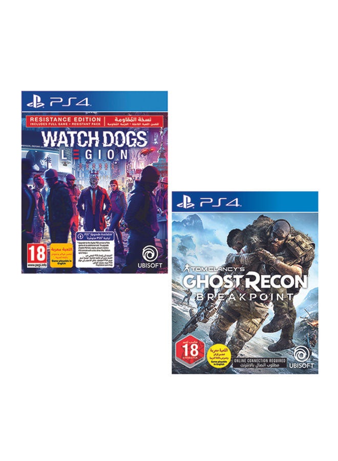 Compare Ghost Recon Break Point +  PS4  Watch Dogs Legion  Action & Shooter  PlayStation 4 PS4 at KSA Price