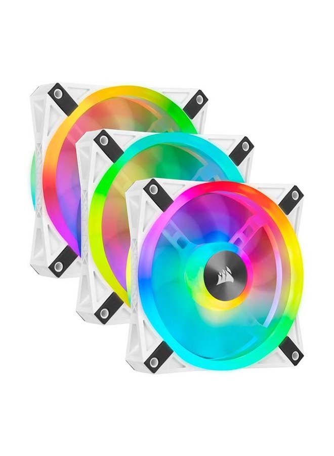 Compare iCUE QL120 RGB 120mm PWM Case Fan Triple Fan Kit, 34 Individually Addressable RGB LEDs per Fan, 1500 RPM, 41.8 CFM Airflow, 1.55 mmH2O Static Pressure, 26 dBA Noise Level, Includes Lighting Node CORE for iCUE Software Control, White | CO9050104WW at KSA Price