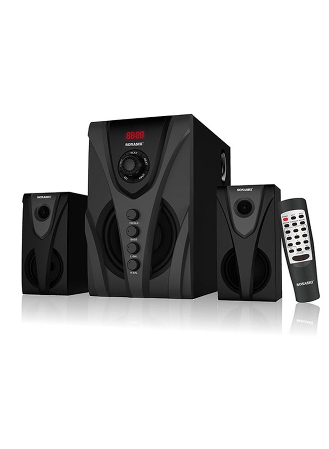 Compare 2.1 Multimedia Speaker Home Theatre System With HiFi Surround Sound Fm Radio, Bluetooth, Usb, Sd Card Reader, Led Display Functions Powerful SubWoofer With Full Remote Control Audio And Video SHS2103N Black at KSA Price