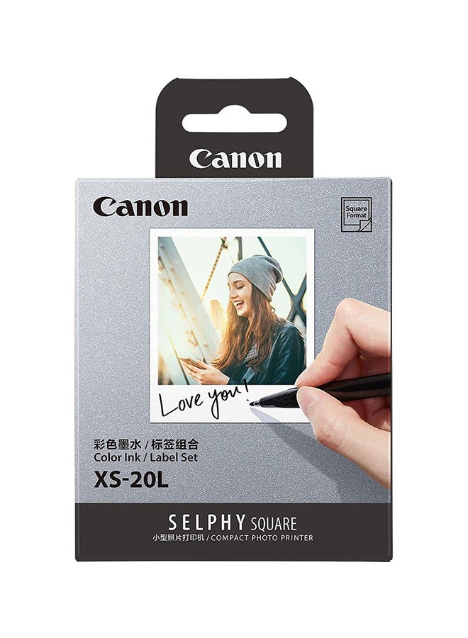 Compare XS20L InkPaper Set 20 Prints Genuine Canon Ink & Sticker Paper Water Resistant Vibrant Smooth & Rich Prints Multicolour at KSA Price