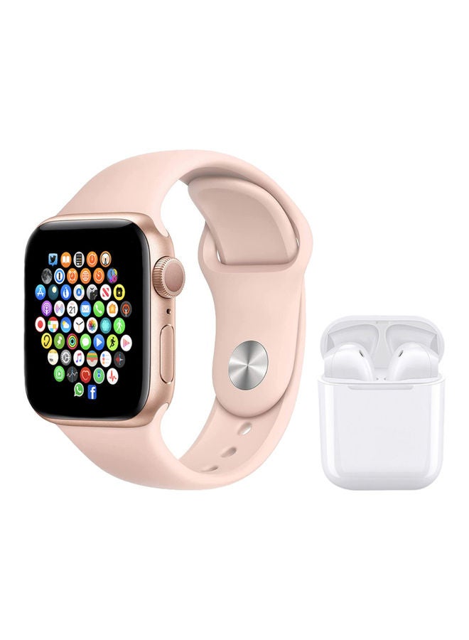 Compare Notification Sync Feature Series 7 Smart Watch with Earbuds PinkWhite at KSA Price