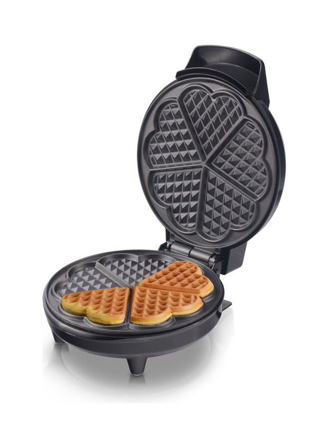 Compare 5Piece BiteSize Heart Shaped Waffle Maker with Diamond Grid Design and Adjustable Temperature Control 1000 W NLWM1568BK Black at KSA Price