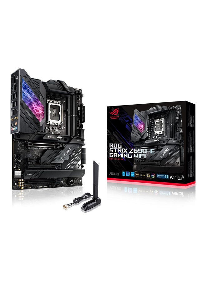 Compare Rog Strix Z690E Gaming WiFi Intel LGA 1700 ATX Motherboard, 18+1 Power Stages, DDR5, PCIe 5.0, M.2 ComboSink, WiFi 6E, 2.5 GB Ethernet, Five M.2, Aura Sync | 90MB18J0M0EAY0 Black at KSA Price