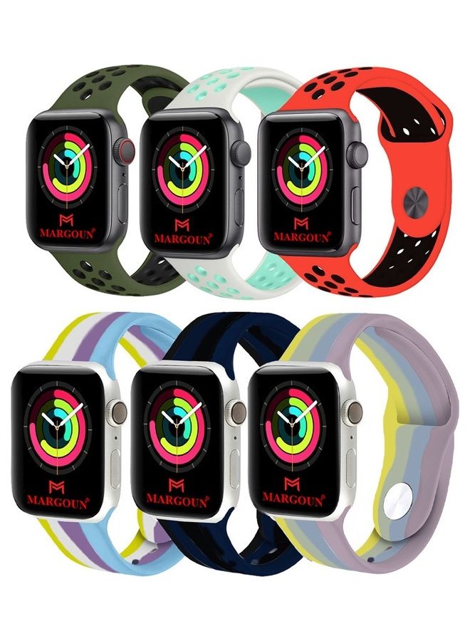 Compare Apple Watch 45Mm 44Mm 42 Silicone Sport Band 6 Pack Nike Design Collection 10 at KSA Price