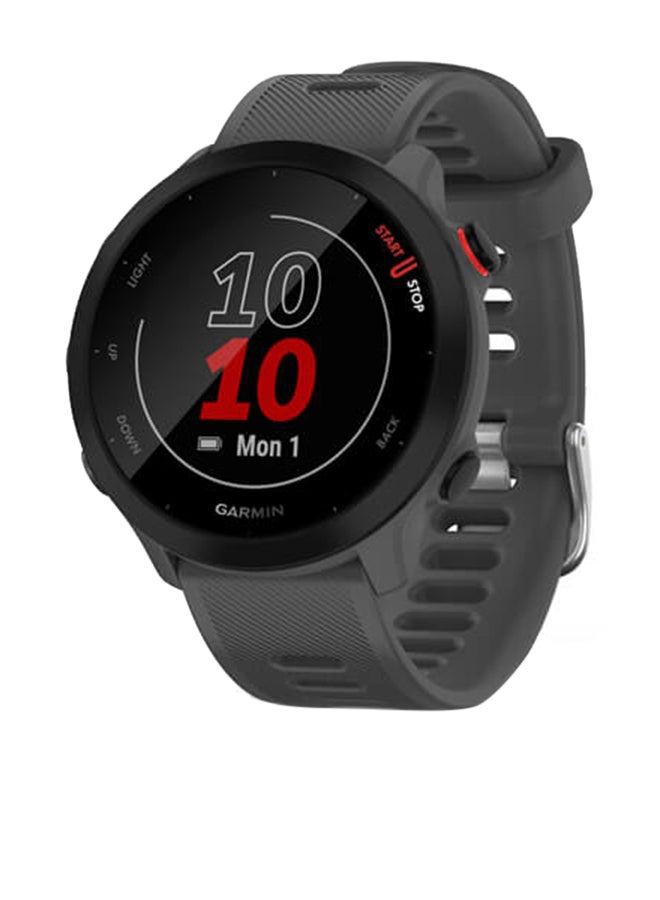 Compare Forerunner 55  42MM  Up To 14 Days Battery Life  1.04inch SunlightVisible Display, Scratch Resistant, Chemically Strengthened Glass, Heart Rate Monitor, All Day Stress Monitor, Advanced GPS and Running Features,  at KSA Price