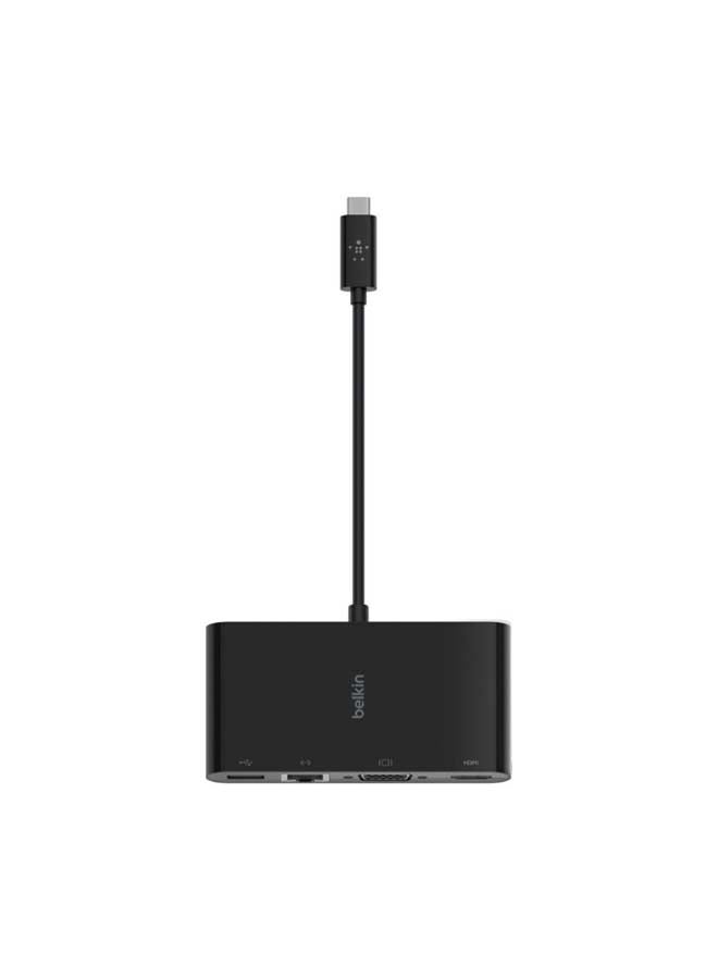 Compare Belkin UsbC Multimedia With Tethered UsbC Cable  Interface Hub With UsbA 3.2 Gen Port, Ethernet Port, Vga Port, And 4K Hdmi Port, For Mac And Windows And UsbC Devices Black Black at KSA Price