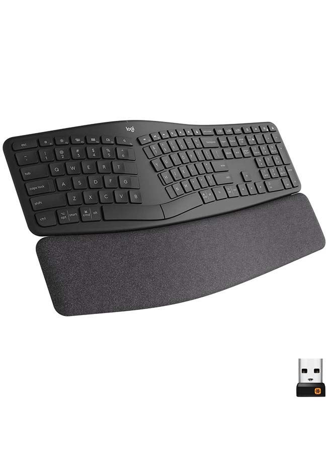 Compare Logitech ERGO K860 Wireless Ergonomic Keyboard  Split Keyboard, Wrist Rest, Natural Typing, StainResistant Fabric, Bluetooth and USB Connectivity, Compatible with WindowsMac  black at KSA Price