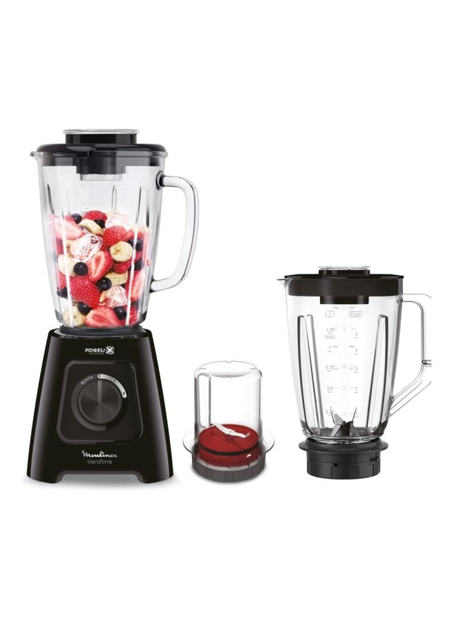Compare Blender, BlendForce 2,  Blender Mixer, with Plastic Jar and Glass Jar, Grinder Accessory, Powelix Technology,  2 Years Warranty 1.25 L 600 W LM42R827 Black at KSA Price