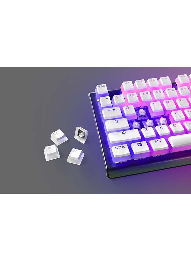Compare PrismCAPS, Double Shot PuddingStyle Keycaps, Durable PBT Thermoplastic, Extreme Durability, US Layout, Compatible with Wide Range of Mechanical Keyboards, White at KSA Price